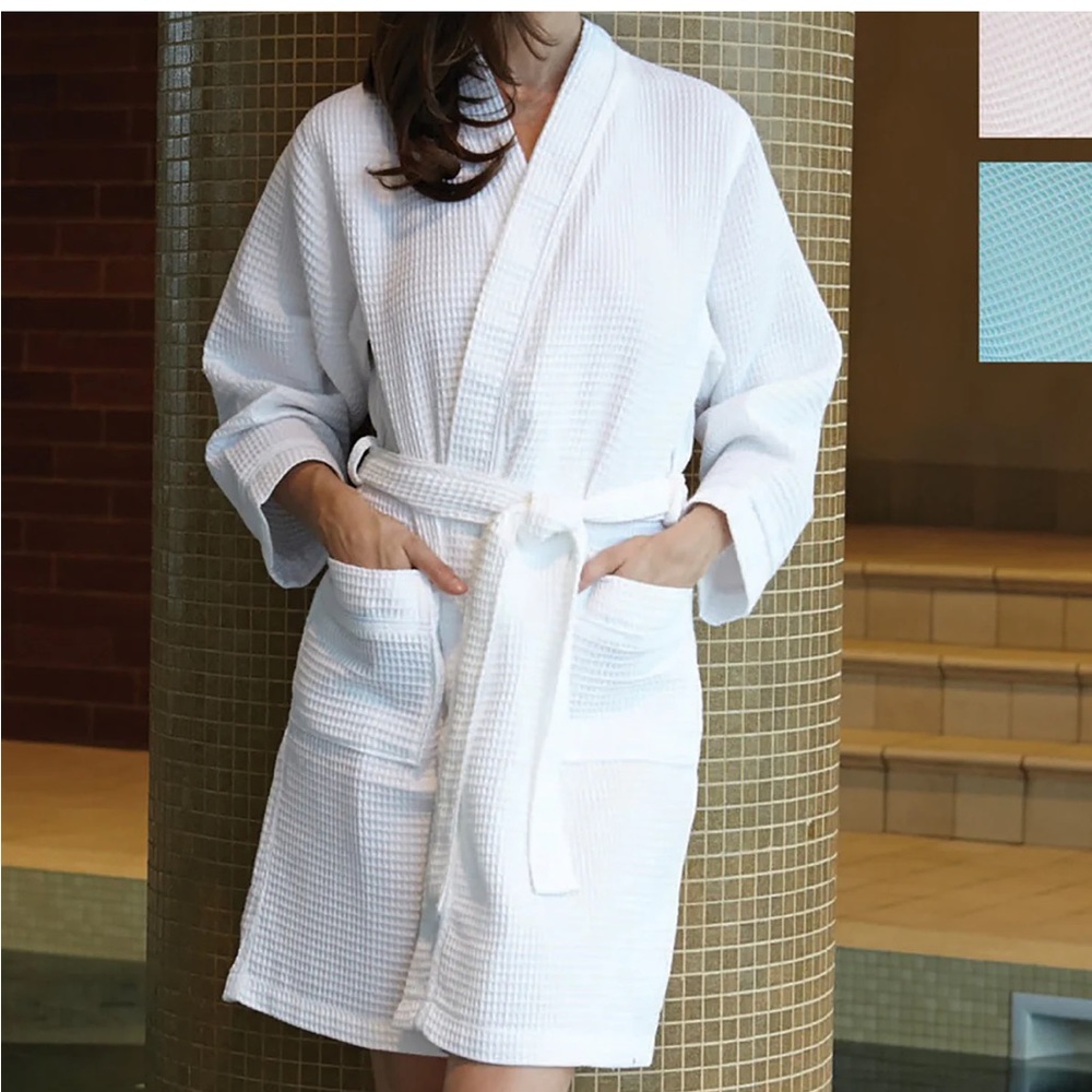 Pink waffle robe